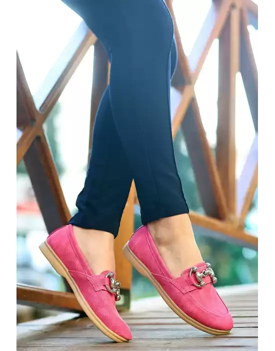 Celio Pembe Cilt Desenli Babet Ayakkabı