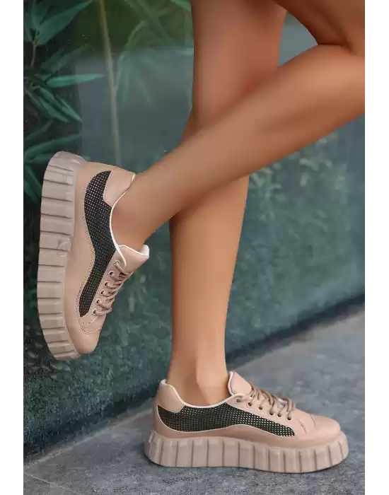 Corit Nude Cilt Bağcıklı Spor Ayakkabı