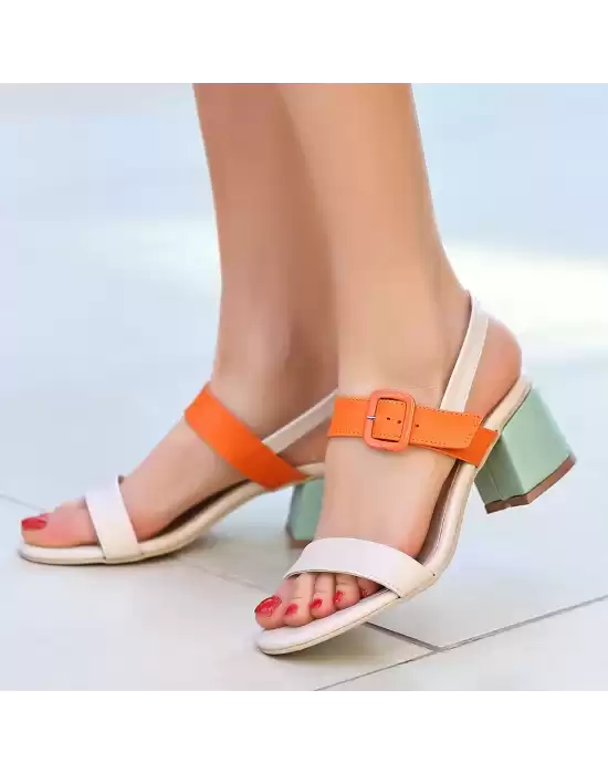 Year Renkli Cilt Topuklu Ayakkabı