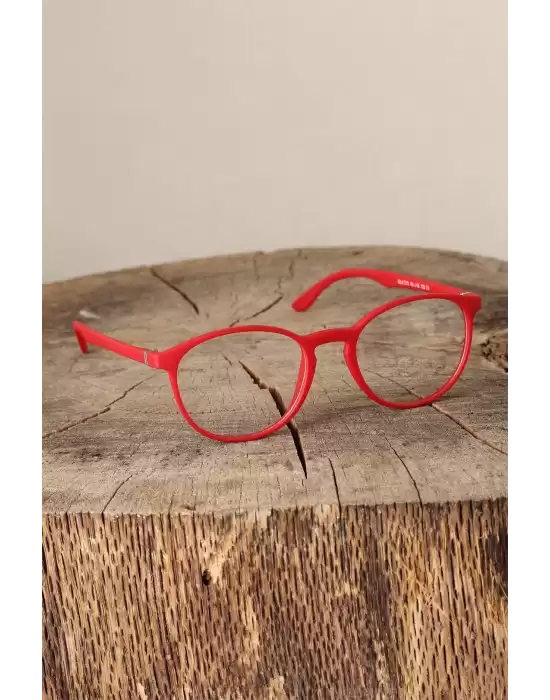 Kırmızı Renk Oval Mat  Bayan Gözlük