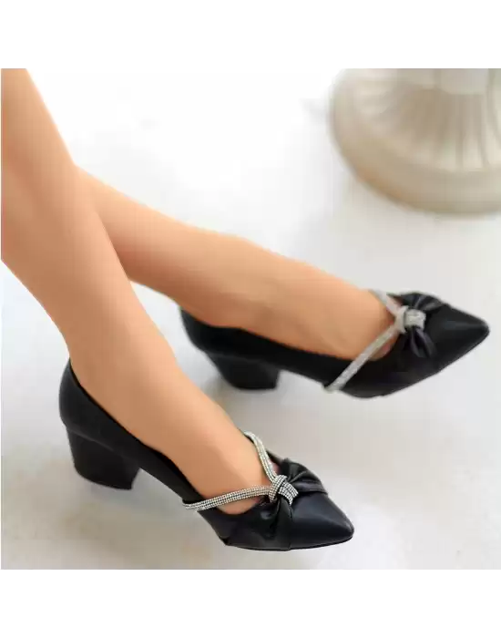 Laura Siyah Cilt Topuklu Ayakkabı
