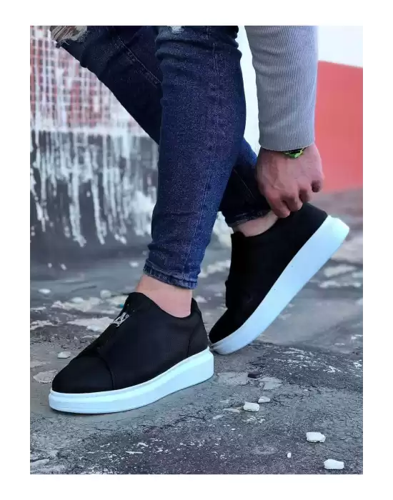 Wg010 Siyah Cilt Erkek Casual Ayakkabı