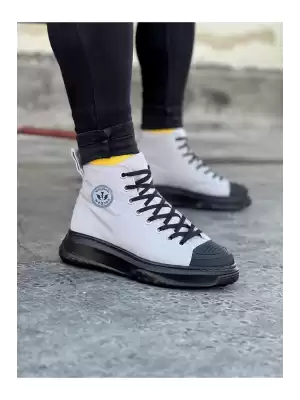 WG017 Gri Siyah Erkek Yarım Bilek Casual Ayakkabı