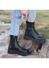 Mace Siyah Cilt Bağcıklı Bot