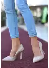 Jirda Bej Cilt Stiletto Ayakkabı