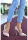 Jirda Bej Cilt Stiletto Ayakkabı