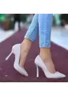 Jirda Bej Cilt Stiletto Ayakkabı