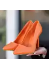 Jirda Turuncu Cilt Stiletto Ayakkabı