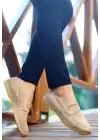 Ella Bej Cilt Desenli Babet Ayakkabı