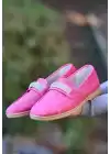 Feri Pembe Cilt Desenli Babet Ayakkabı