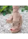 Ember Rose Cilt Boncuk İşlemeli Sandalet