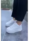 Leran Beyaz Cilt Bağcıklı Spor Ayakkabı