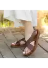Lilan Taba Deri Sandalet