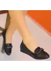 Maise Siyah Cilt Babet Ayakkabı