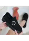 Tote Siyah Süet Babet Ayakkabı