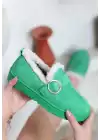 Tote Yeşil Süet Babet Ayakkabı
