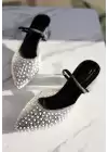 Zual Siyah Cilt Topuklu Ayakkabı