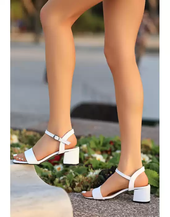 Weni Beyaz Cilt Topuklu Ayakkabı