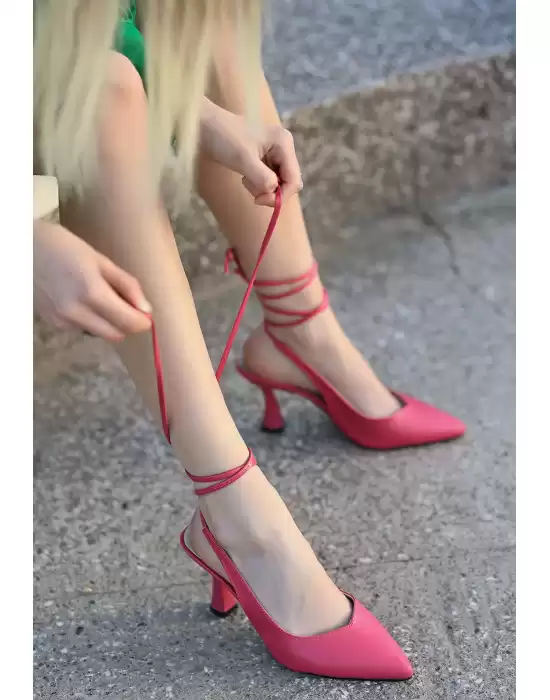 Wonna Fuşya Cilt Topuklu Ayakkabı