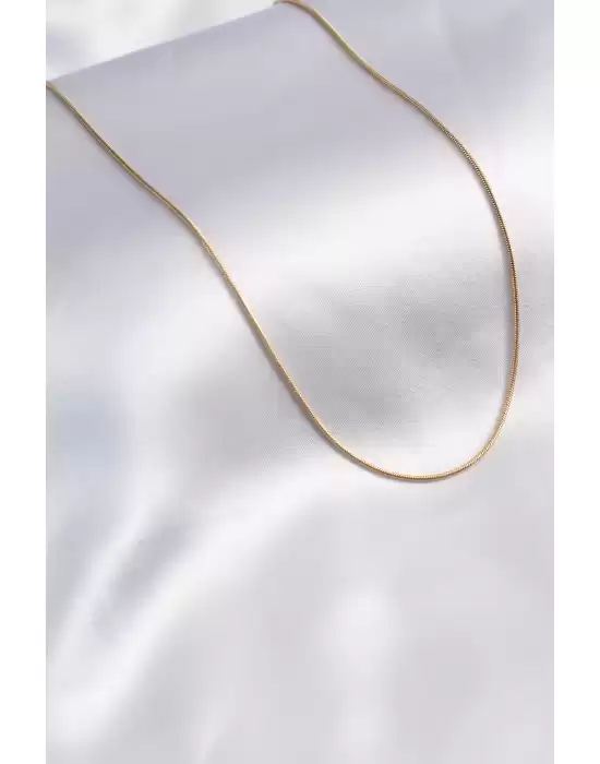 316l Çelik Gold Renk 60 Cm Yılan Model Kadın Kolye
