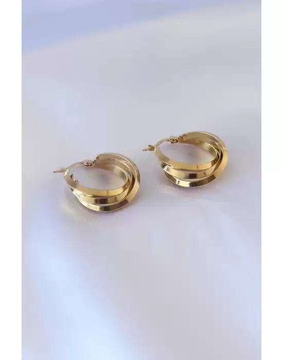316l Çelik Gold Renk Kadın Küpe