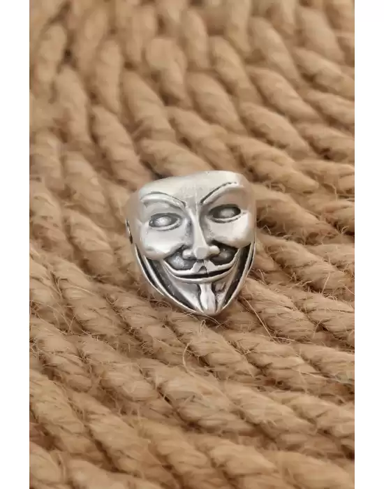 Antik Gümüş Renk Vendetta Ayarlanabilir Erkek Yüzük
