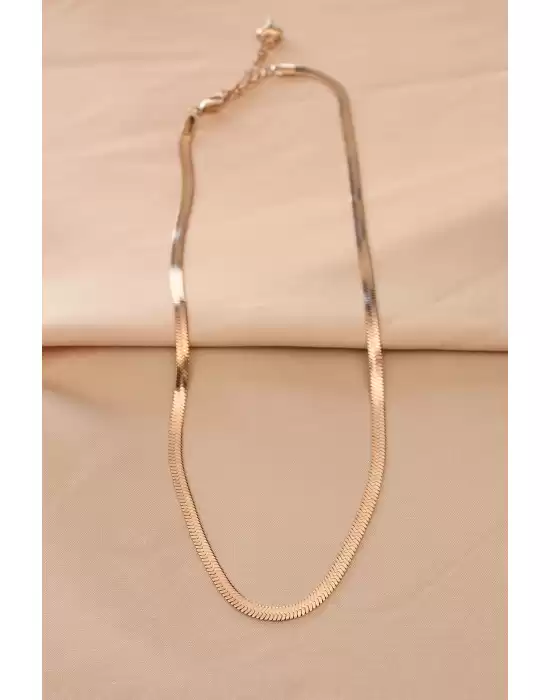 Çelik Rose Renk 45 Cm İtalyan Zincir Model Kadın Kolye