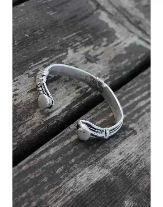 Otantik Metal Desenli Erkek Bileklik