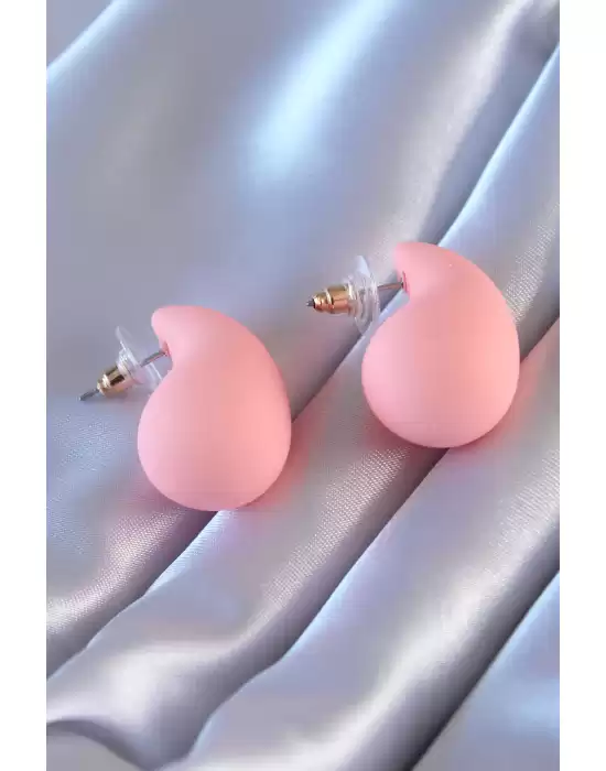 Pembe Renk Kadın Damla Model Kadın Küpe
