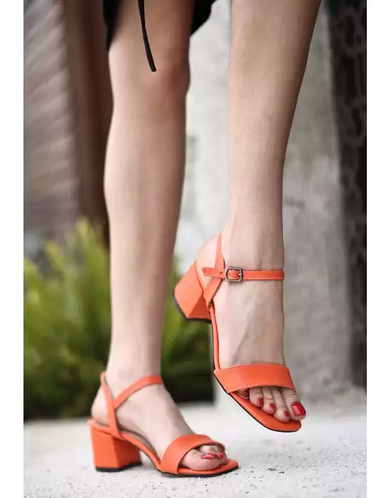 Weni Turuncu Cilt Topuklu Ayakkabı