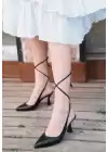 Wonna Siyah Cilt Topuklu Ayakkabı