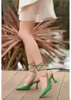 Wonna Yeşil Cilt Topuklu Ayakkabı