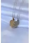 316l Çelik Gold Gümüş Renk 2li Kalp Model Kadın Arkadaşlık Kolyesi