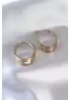 316l Çelik Gold Gümüş Renk Sarmal Model Kadın Küpe