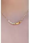 316l Çelik Gold Küp Model Kadın Kolye