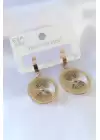 316l Çelik Gold Renk Hayat Ağacı İşleme Kadın Küpe