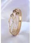 316l Çelik Gold Renk Hayat Ağacı Model Zirkon Taşlı Kadın Kelepçe