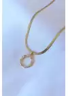 316l Çelik Gold Renk İtalyan Zincir Xoxo Model Zirkon Taşlı Kadın Kolye