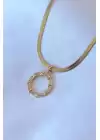 316l Çelik Gold Renk İtalyan Zincir Xoxo Model Zirkon Taşlı Kadın Kolye