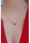 316l Çelik Gold Renk Kalp Figür Love Yazı İşleme Kadın Kolye
