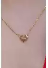 316l Çelik Gold Renk Kalp Figür Love Yazı İşleme Kadın Kolye