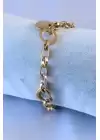 316l Çelik Gold Renk Kalp Figür Zincir Model Kadın Bileklik