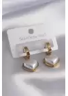 316l Çelik Gold Renk Kalp Model Kadın Küpe