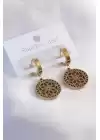 316l Çelik Gold Renk Lotus Kadın Küpe