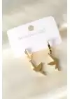 316l Kuş Figürlü Gold Renk Çelik Kadın Küpe