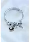 Çelik Fil Model Zirkon Taşlı Charm Bilezik