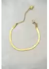 Çelik Gold Renk İtalyan Zincirli Bileklik