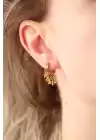 Çelik Gold Renk Minimal Çoklu Yıldız Küpe
