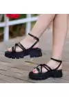 Choc Siyah Cilt Sandalet
