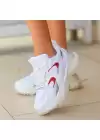 Ejda Beyaz Cilt Kırmızı Detaylı Spor Ayakkabı